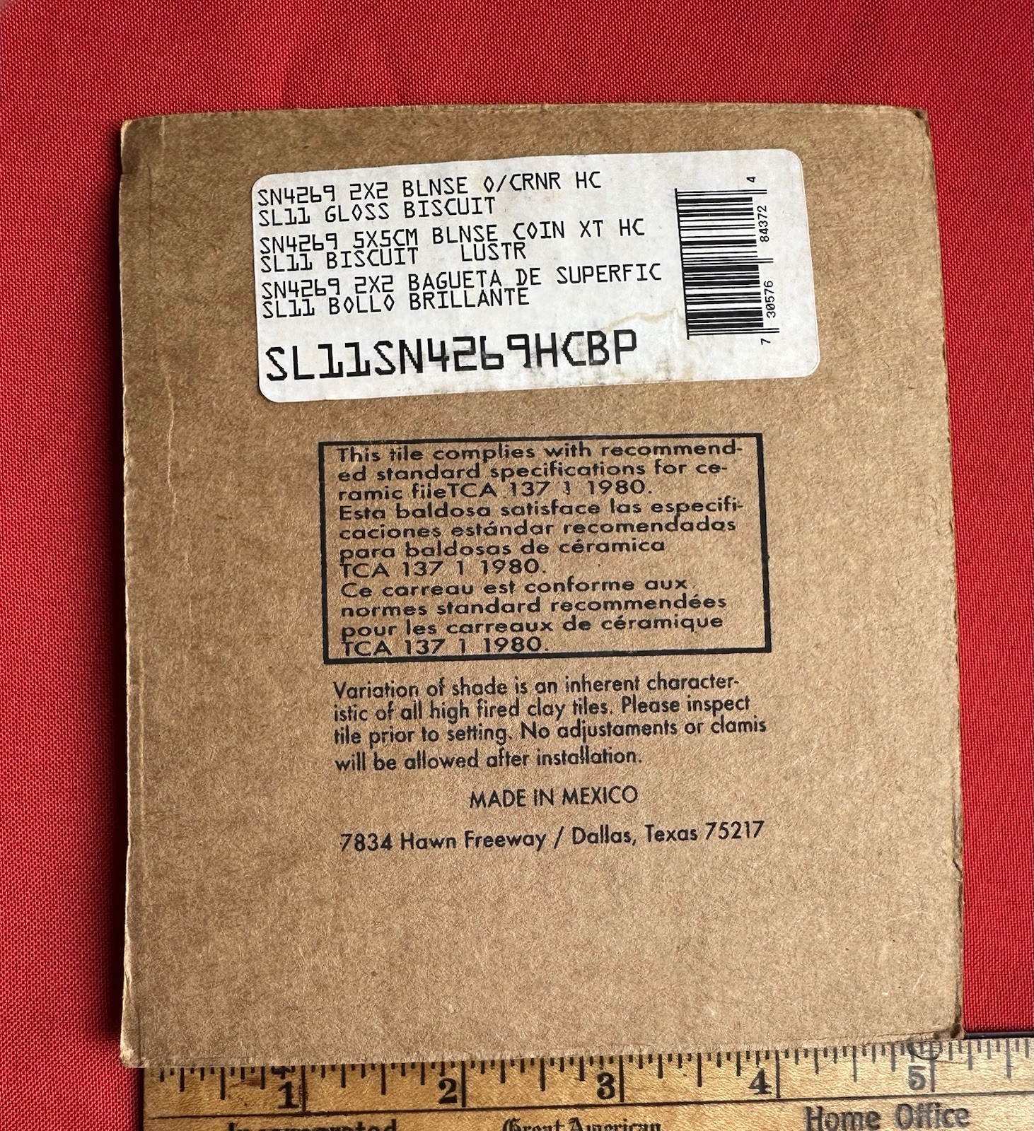 2 pcs. #SL11 Gloss Biscuit: 2″ X 2″ X 5/16″ Ceramic Flat Bullnose Corner Tiles