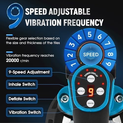 Tile Vibration Tool with Suction Cup – 220mm, 441lbs Capacity, 9 Speeds for Leve