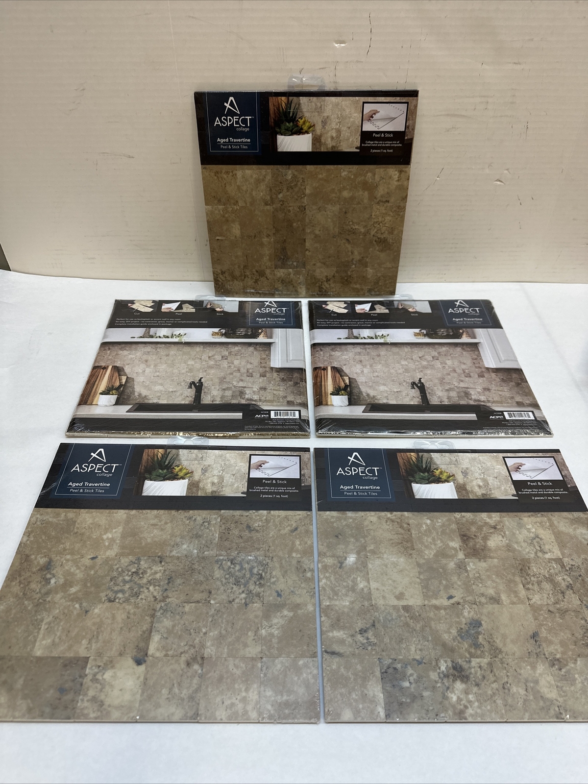 Aspect Peel & Stick Collage Composite Tile 5 Pcs