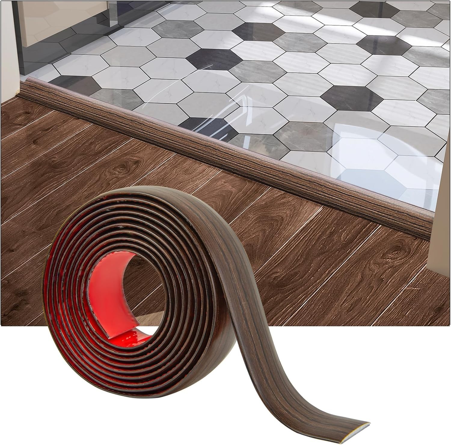 4FT Multi-Use Vinyl Floor Transition Strip – Perfect for Joining Rooms Elegantly