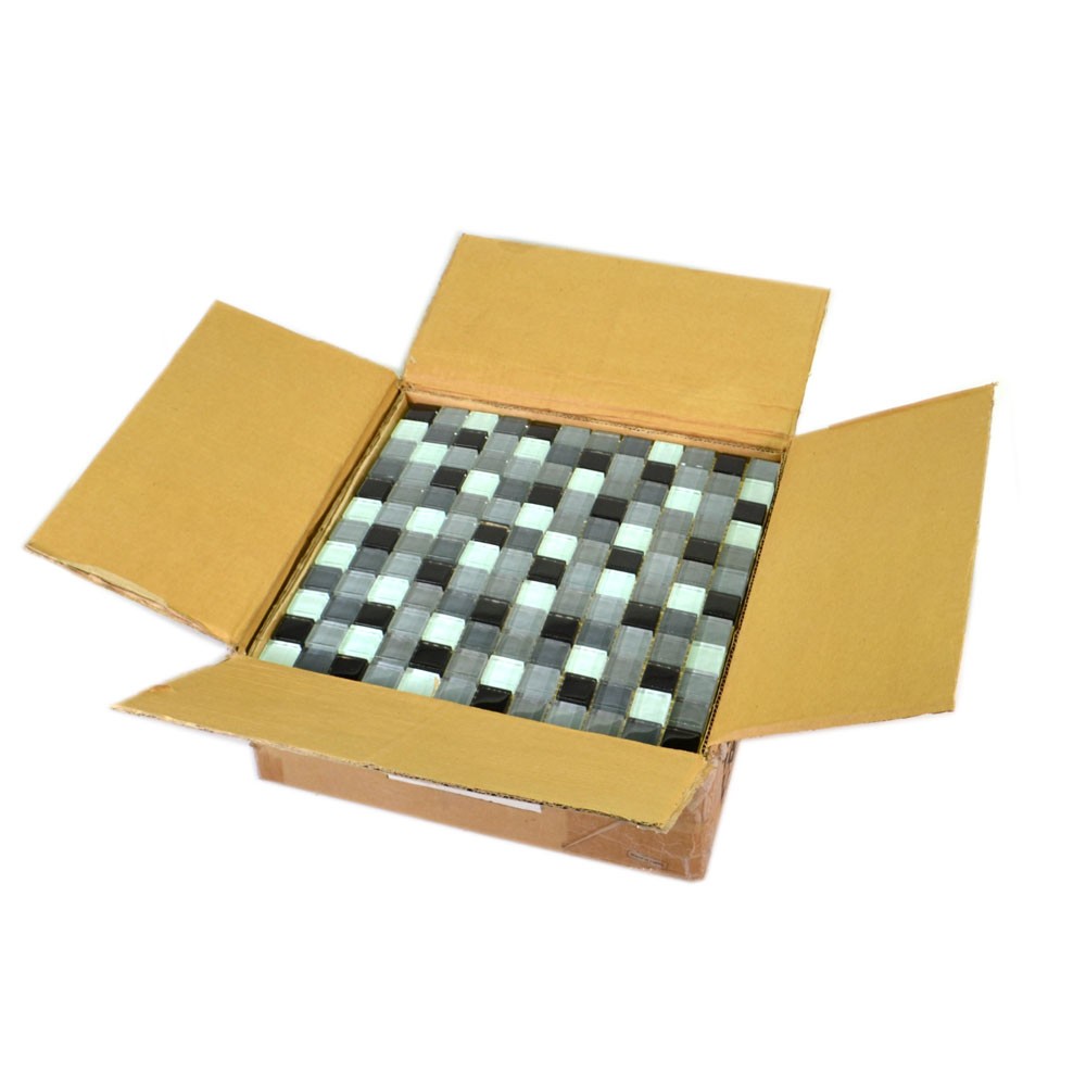 (Lot of 11) Maniscalco Storm-Polished Glass Tile 23x23x8mm – Storm Polished