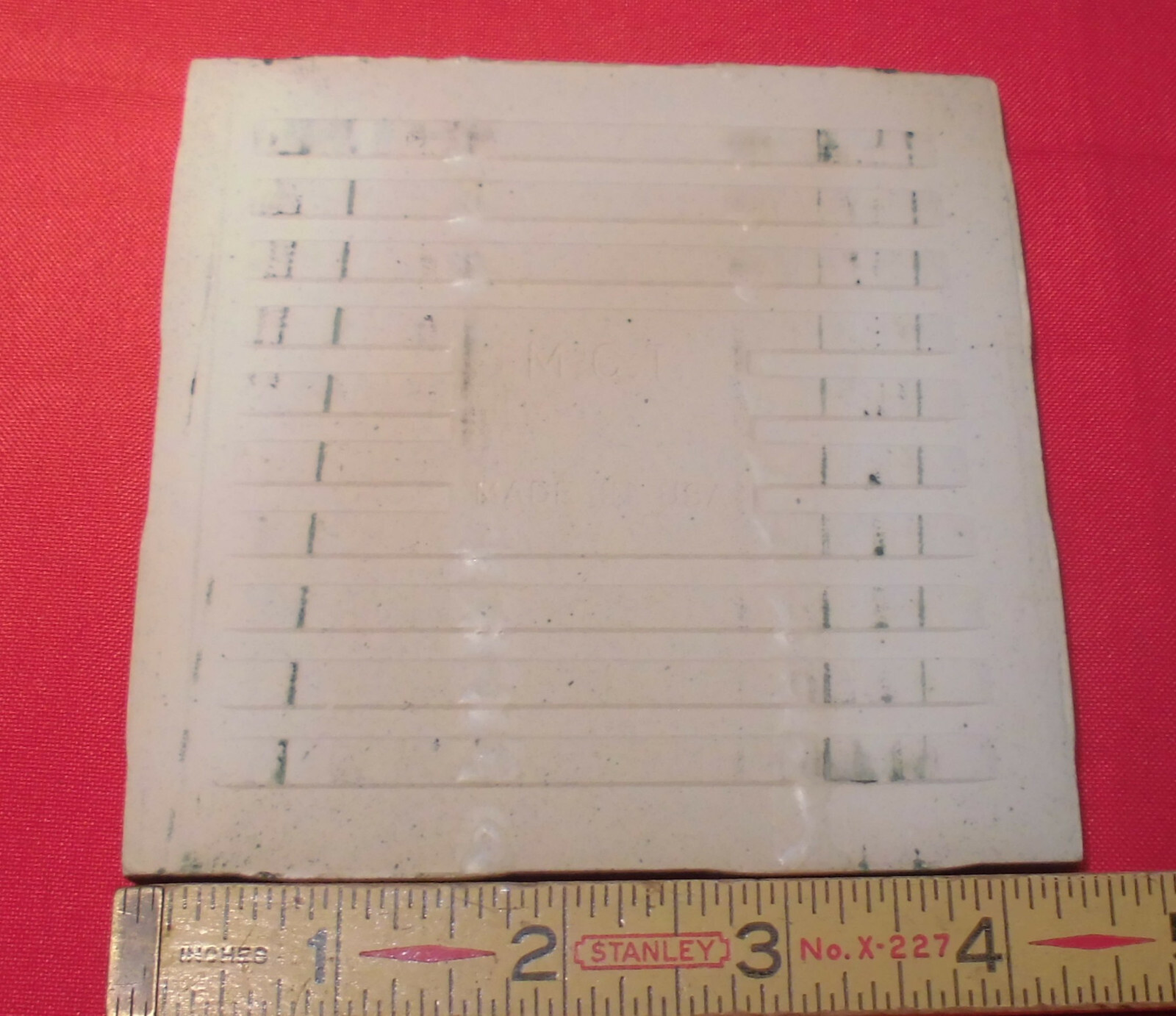 1 pc. Dark Forest Green: Ceramic Tile 4-3/8 by M.C.T. ; Mid-State Co.; NOS
