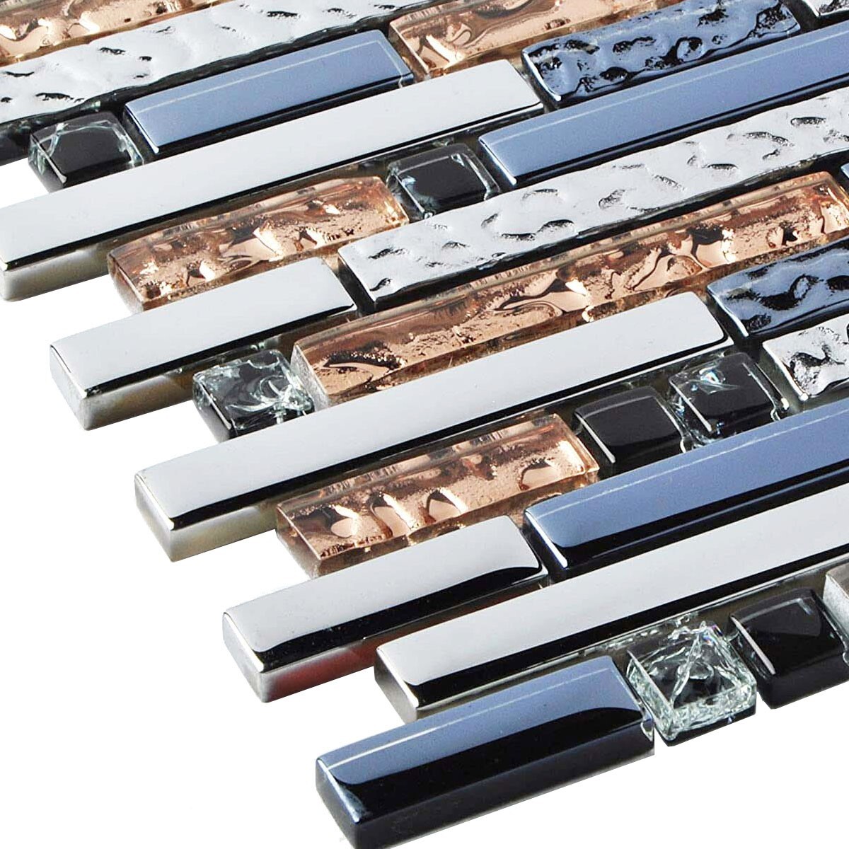 Glass Mosiac Linear Bathroom Wall Tile Kitchen Backsplash Fireplace Decor