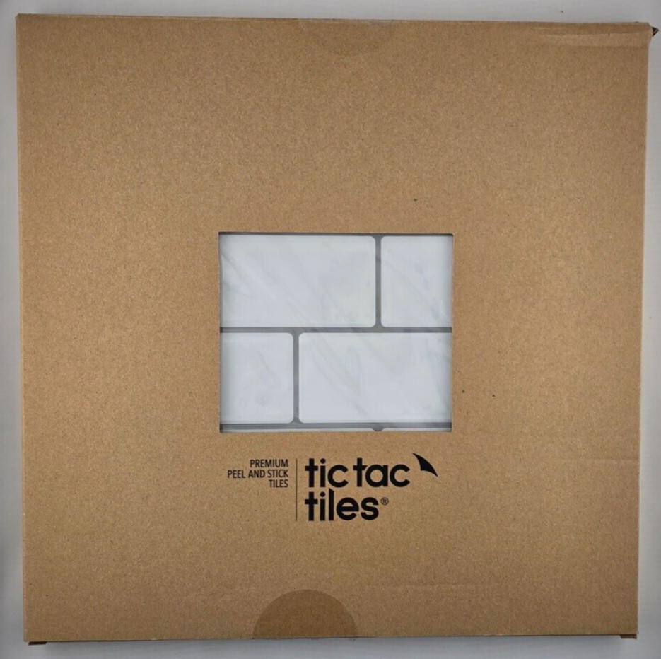 Tic Tac Tiles 10-Sheet Peel and Stick Backsplash Tile for Kitchen 12X12 Inches