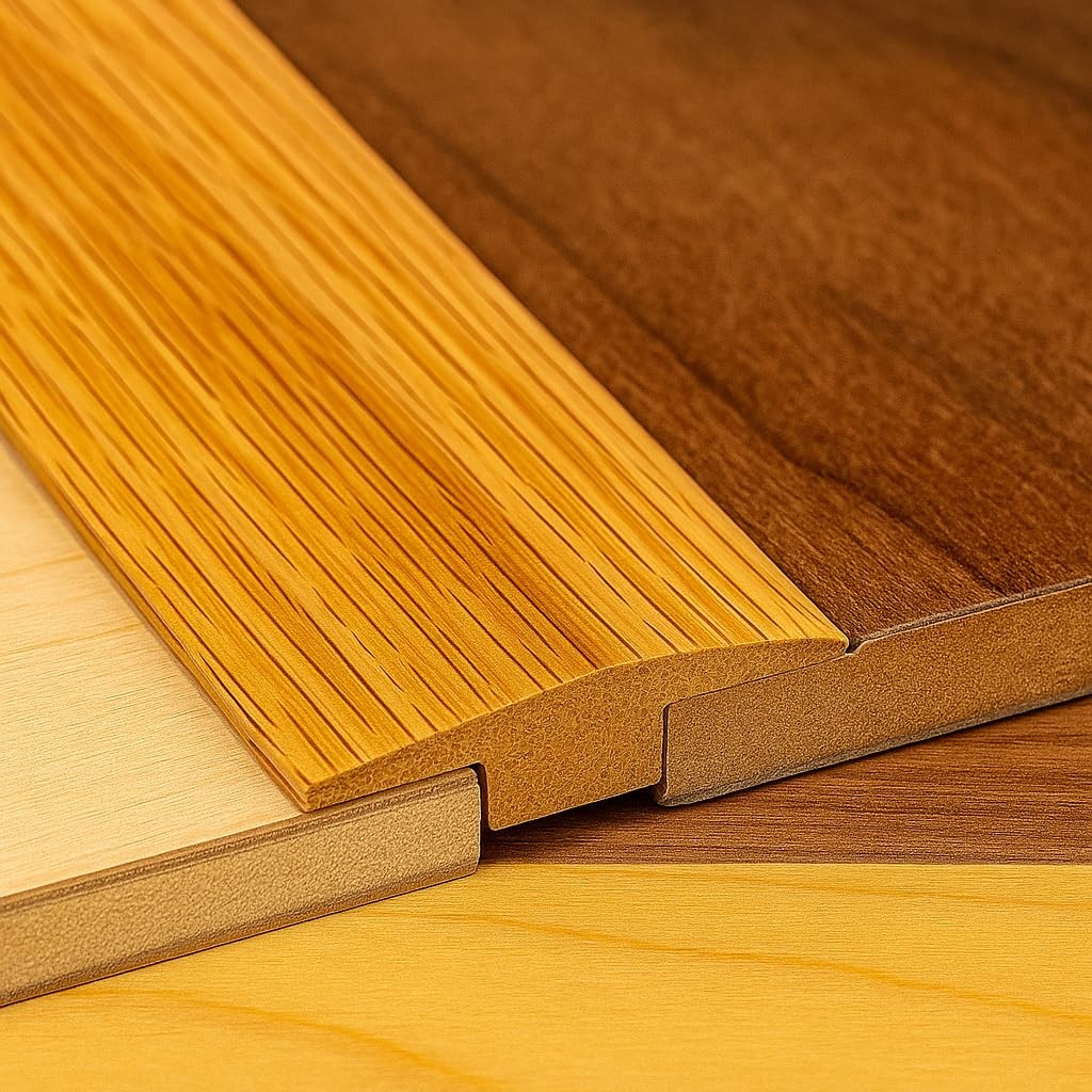 2″ Wide Oak T-Molding – 5/8″ High Prefinished Threshold Strip with Light Stain