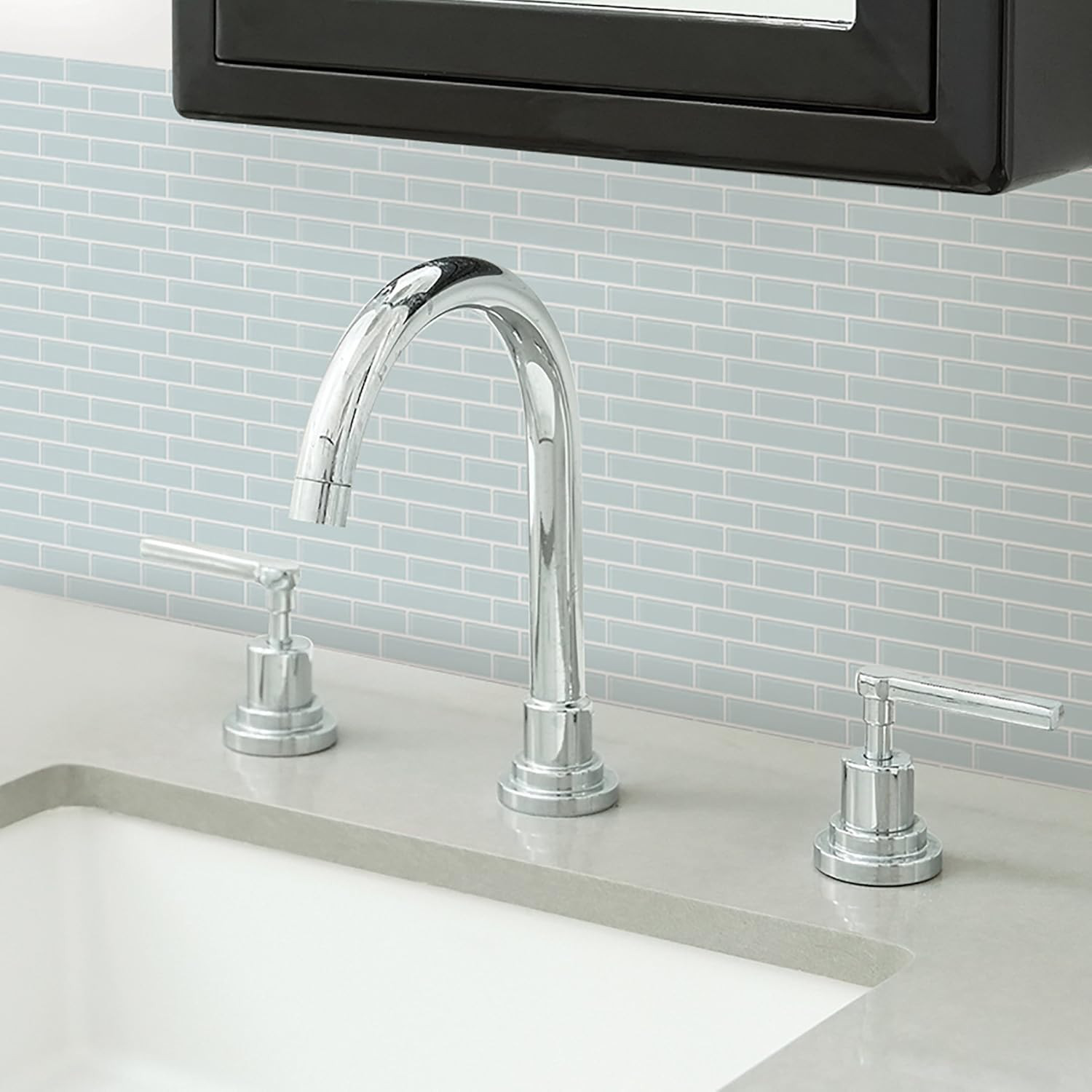 NH2361 Sea Glass Peel & Stick Backsplash Tiles, Blue