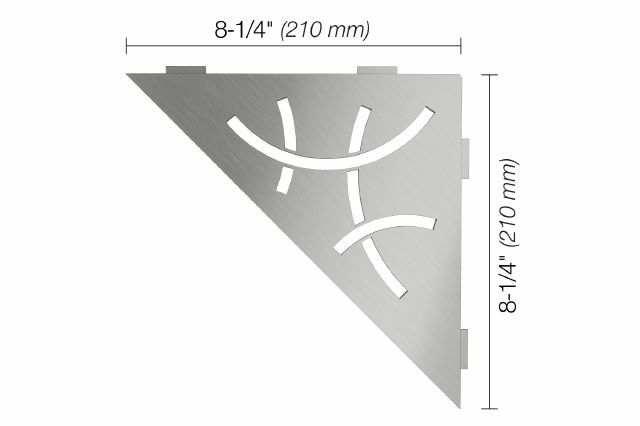 Schluter SHELF-E – Triangular Curve Design – Brushed Stainless Steel – SES1D6EB
