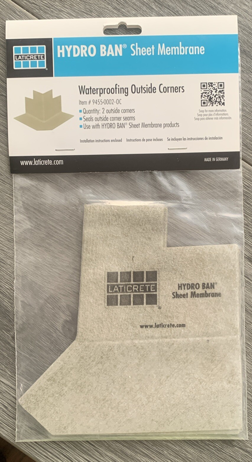 Laticrete Hydro Ban Sheet Membrane Outside Corners (Quantity – 2 Per Pack)