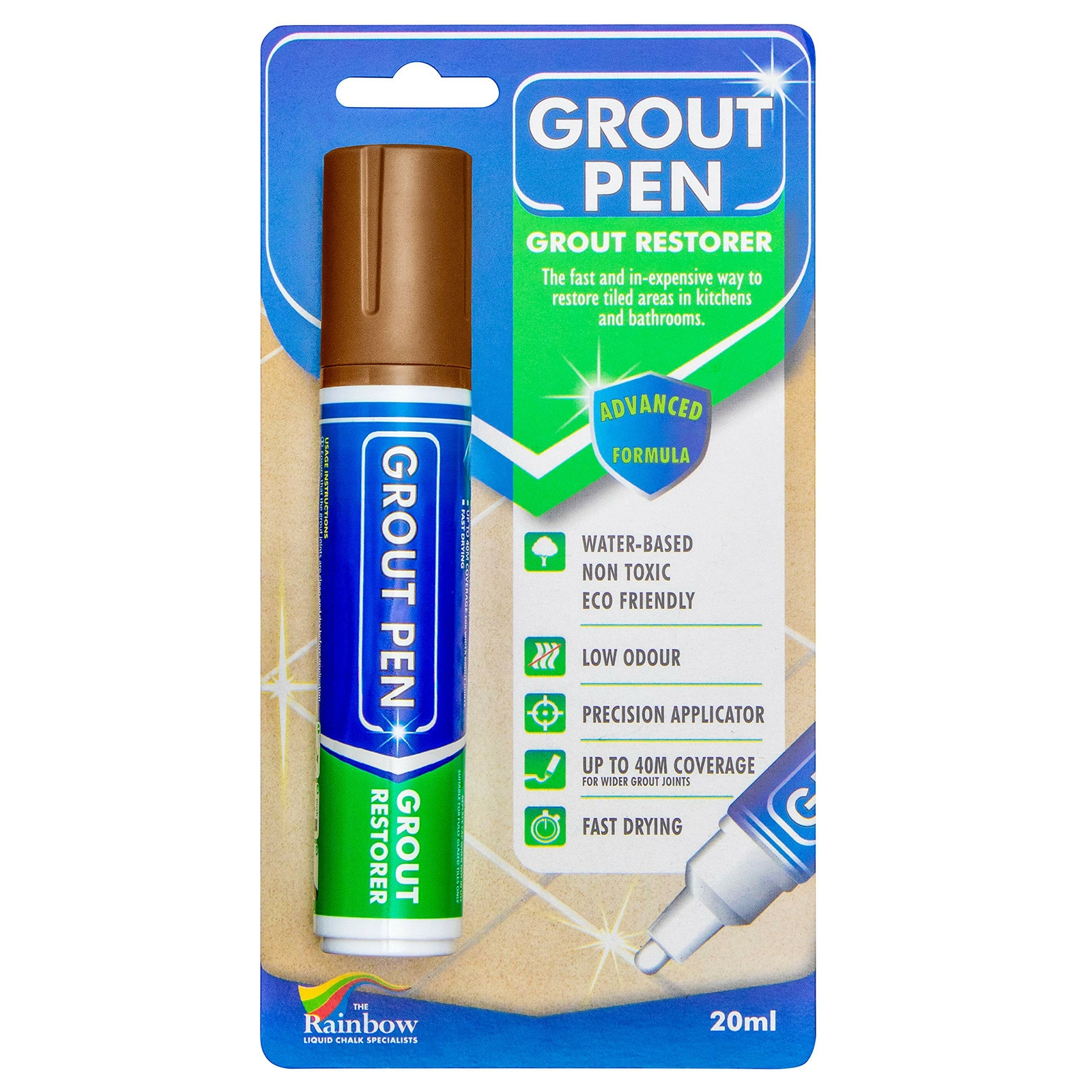 Grout Pen Brown Tile Paint Marker: Waterproof Tile Grout Colorant Pen – Wide Tip