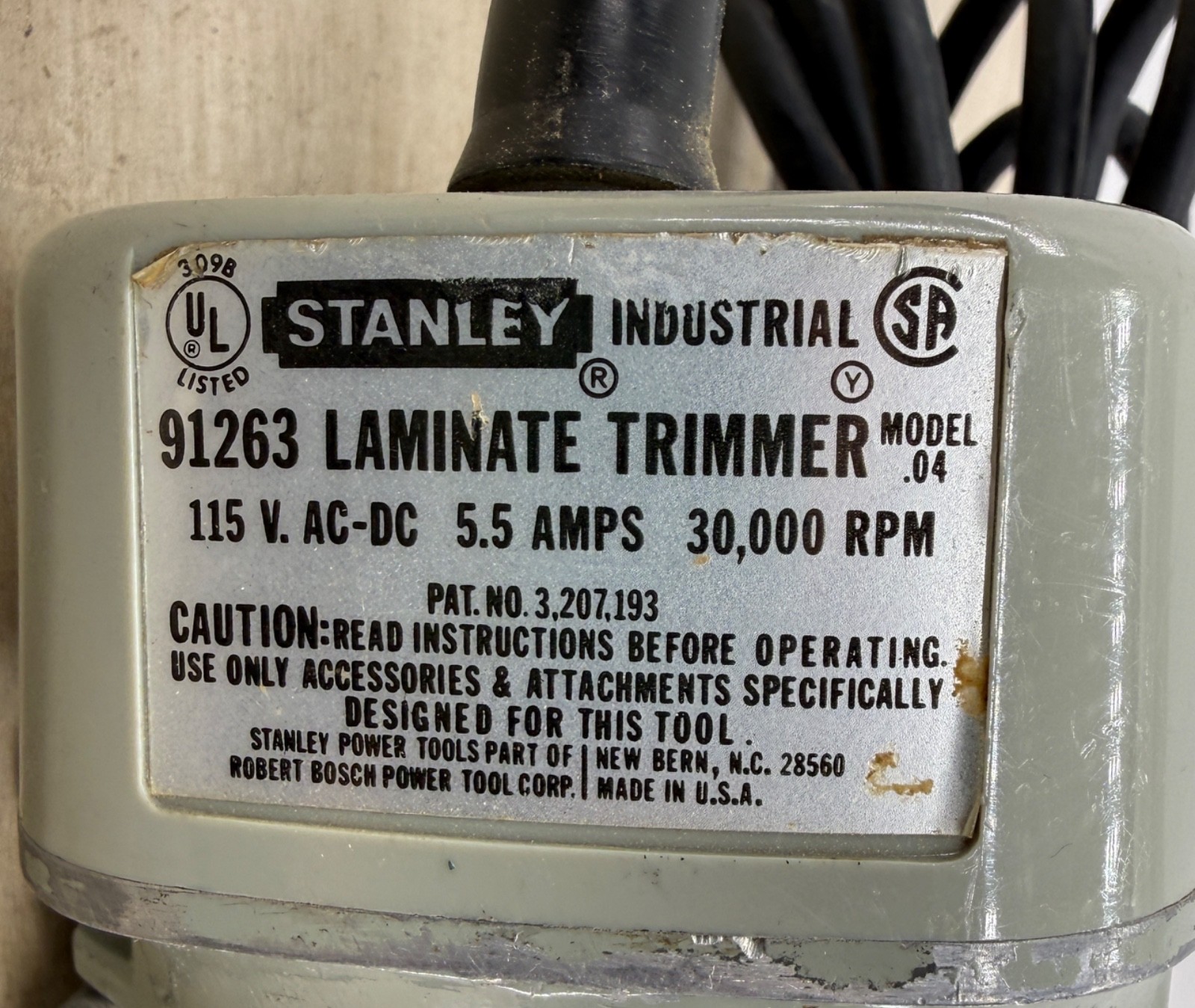 Stanley 91263 Laminate Trimmer Model .04 115V 5.5A 30,000RPM (7168)