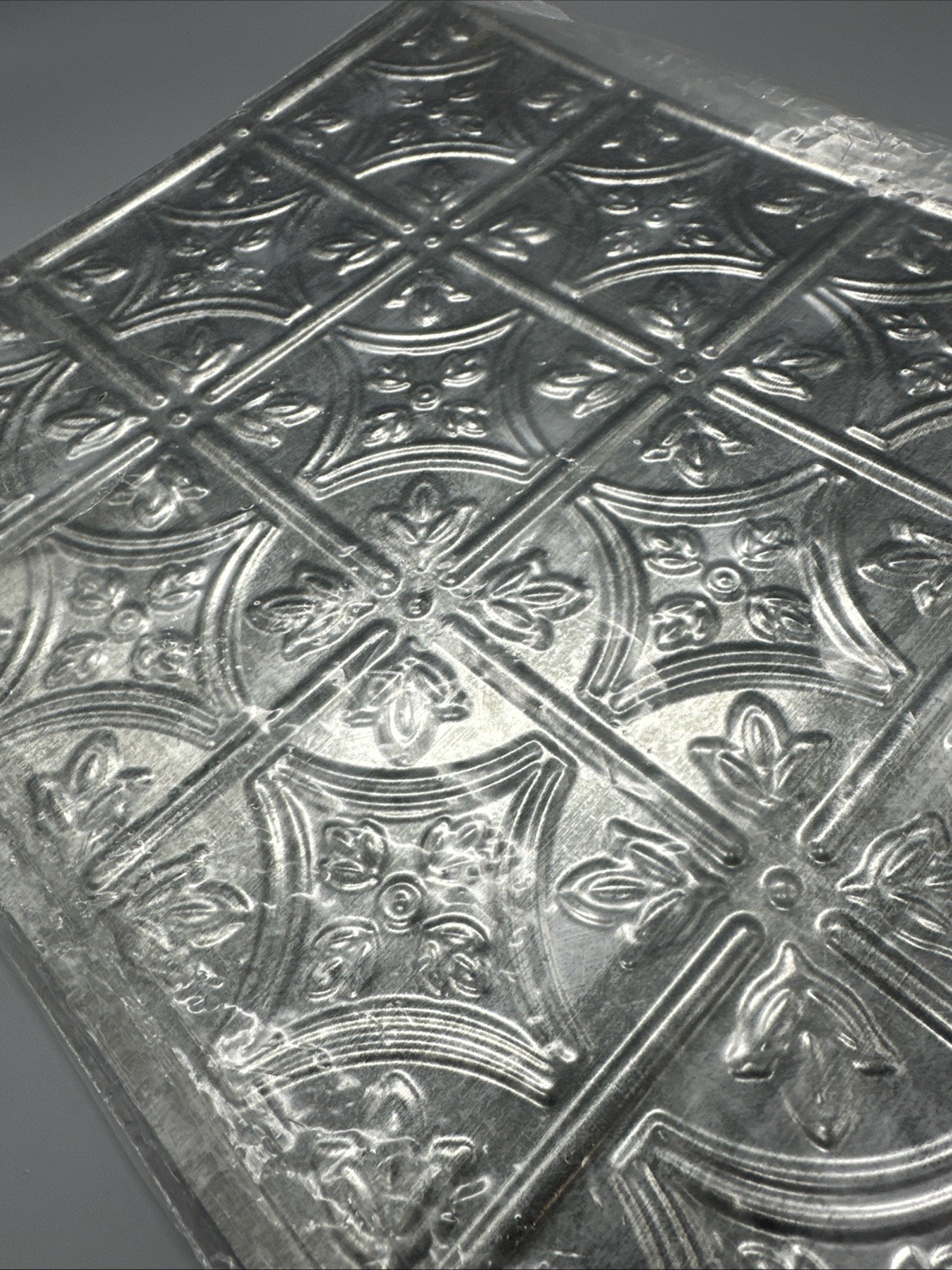 5- Fasade 18 In. x 24 In. Thermoplastic Backsplash Panel, Crosshatch Silver