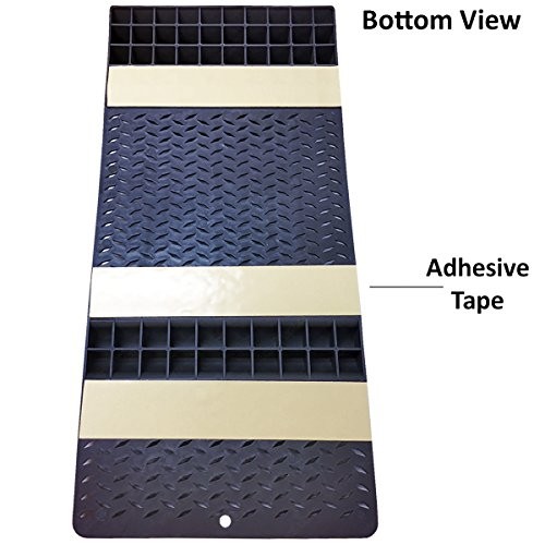 Pair of Plastic Parking Mat Guides for Garage Vehicles, Antiskid 2 Pack Black