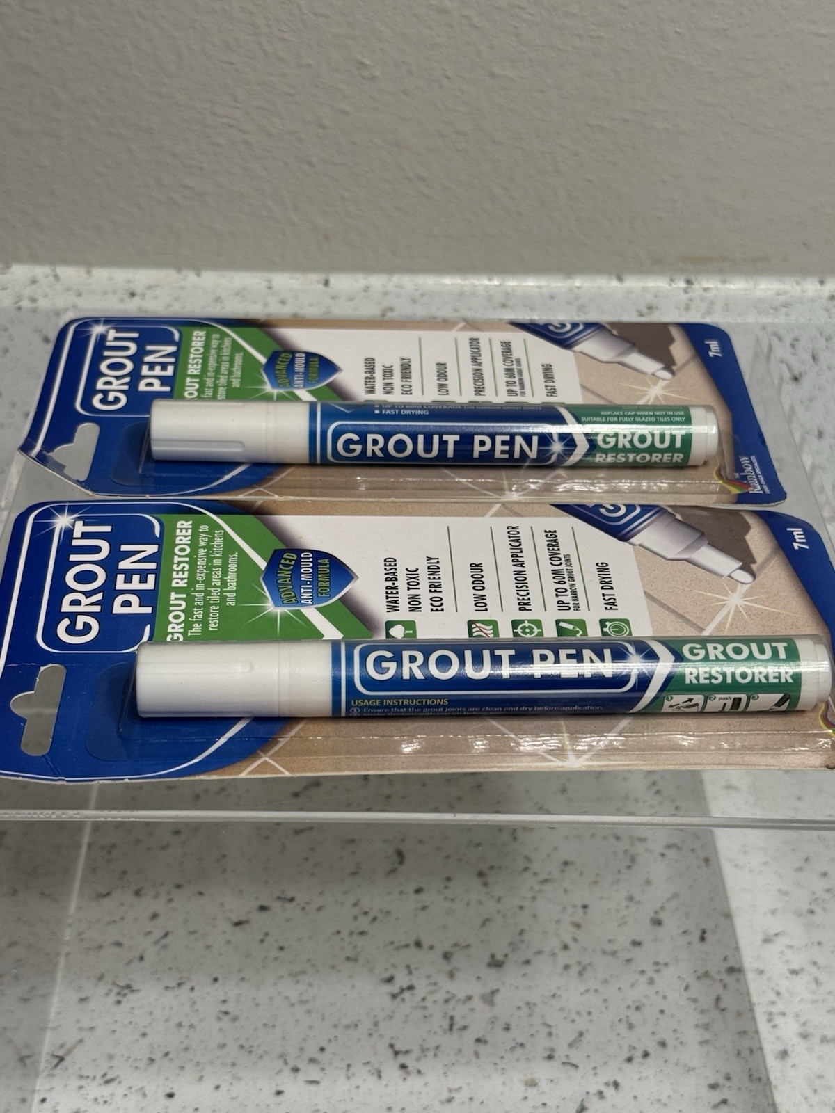 Grout Pen White Tile Paint Marker: Waterproof Tile Grout Colorant 2 Sealed Pens