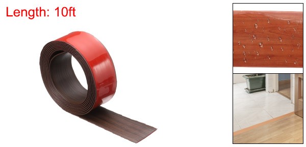 Floor Transition Strip 2″ 10ft Self-Adhesive Edge Trim Dark Brown Wood Grain
