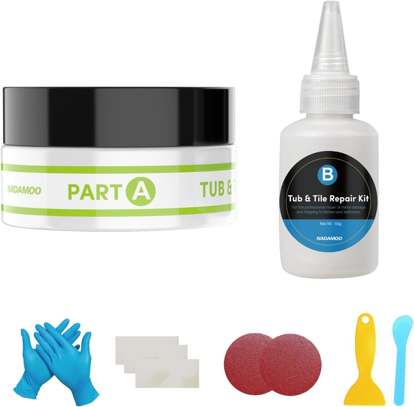 Tub and Tile Repair Kit White Porcelain Ceramic Acrylic Fix Chips Cracks Dents
