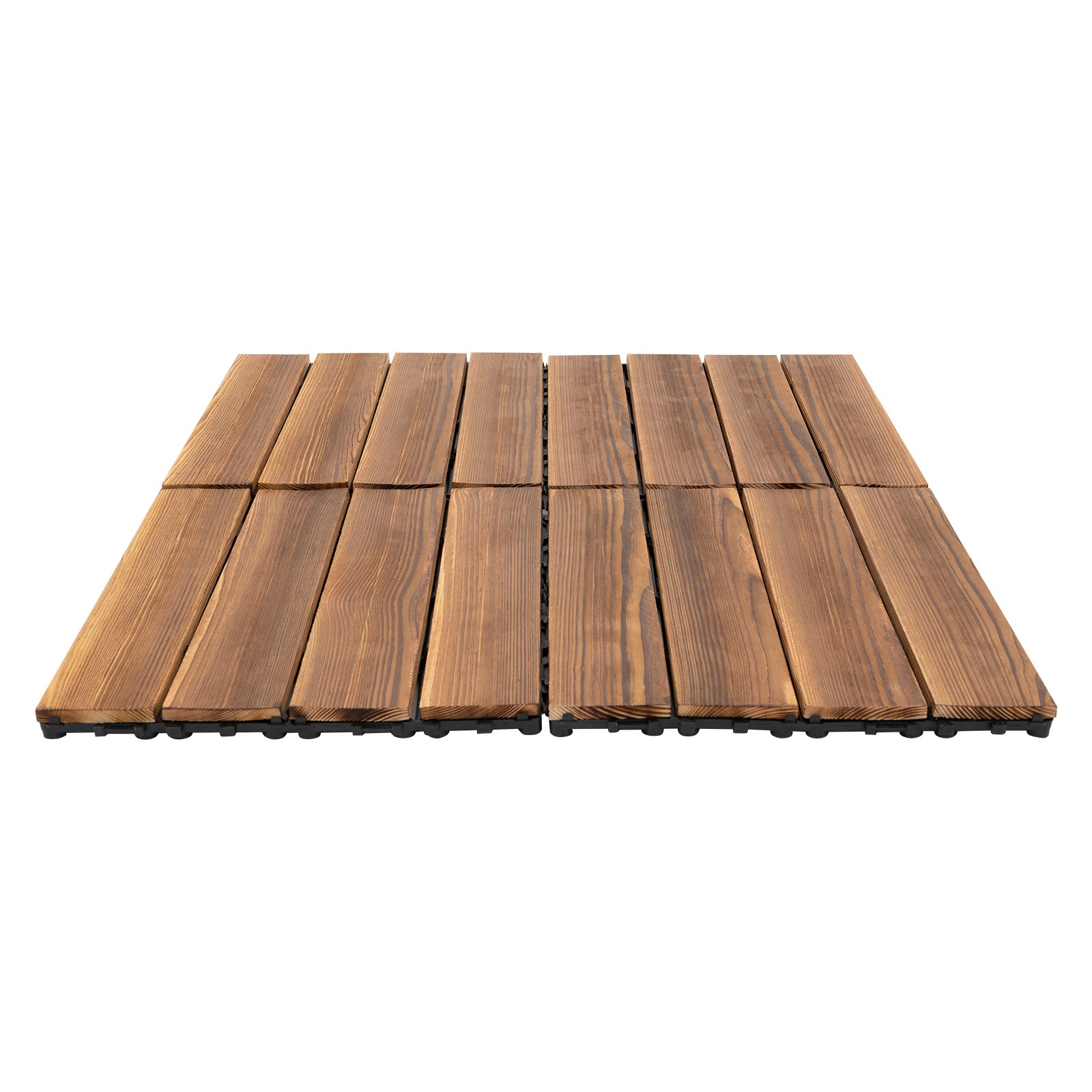 36Pcs Hardwood Interlocking Patio Deck Tiles Wood Flooring DIY Outdoor 12”x12”