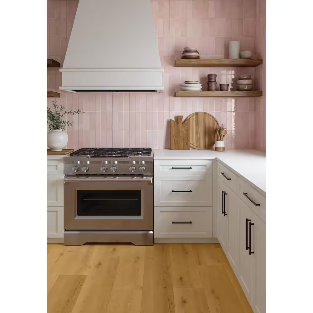 Cloe Subway Glossy Pink 2.5 In. X 8 In. Handmade-Look Ceramic Wall Tile (10.64 S