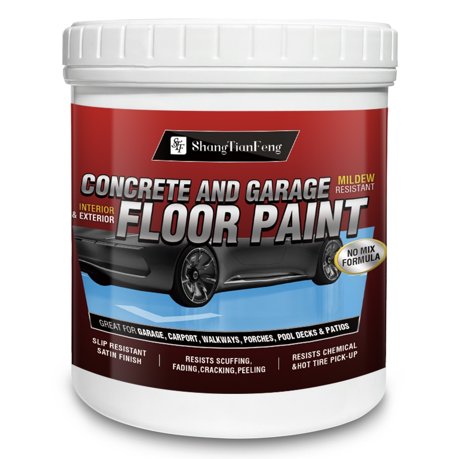 Epoxy Floor Paint Kit – Acrylic Concrete Coating for Garage Living Room 1 Gallon