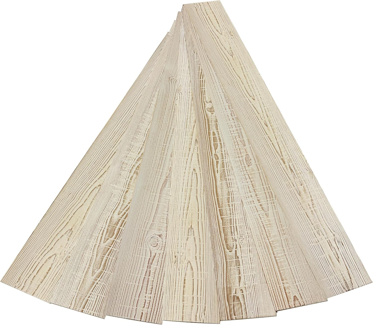 Real Wood Wall Planks – White Shiplap Boards – 5″ Peel and Stick – 10 Pieces – 1
