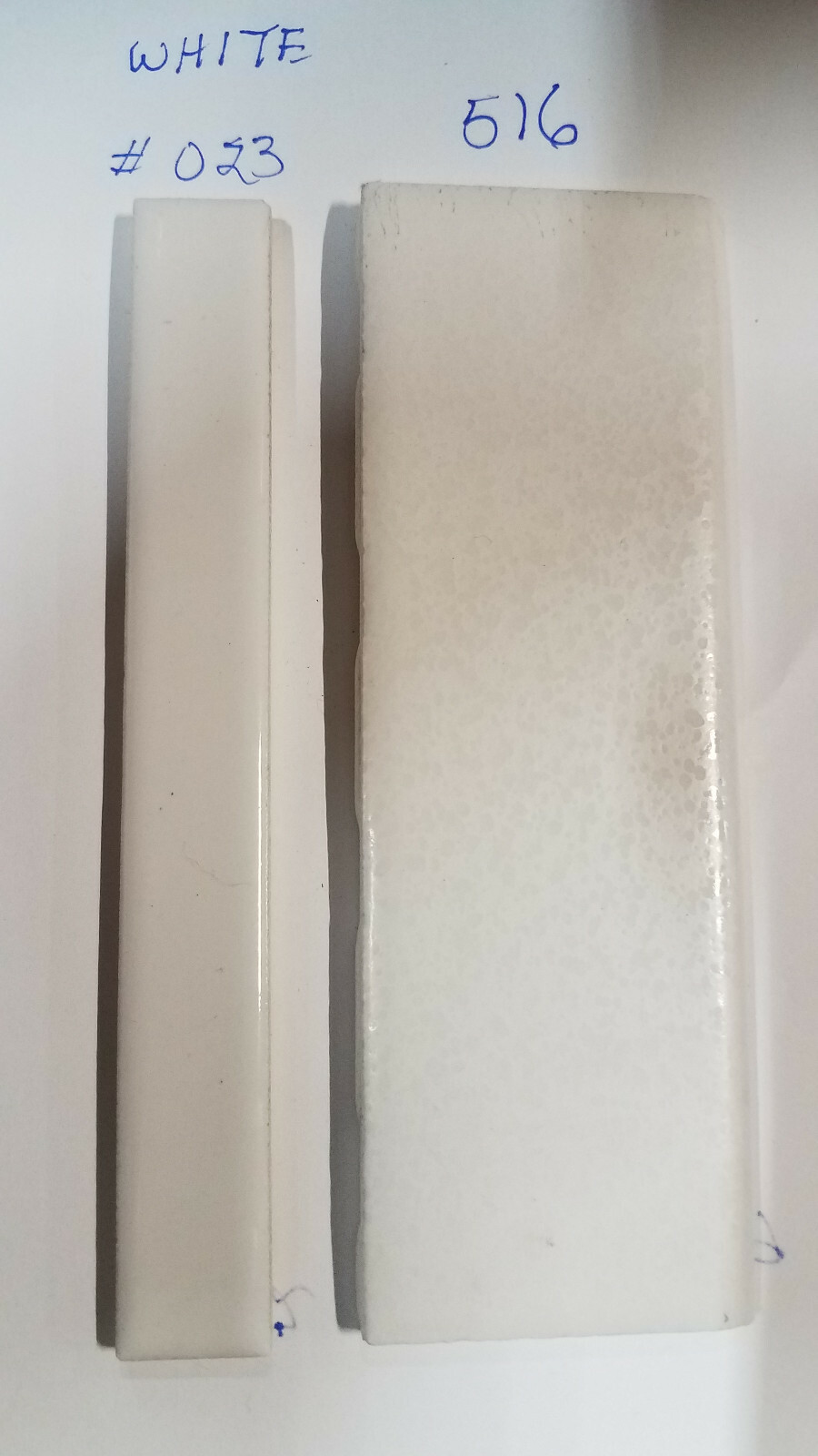 White Crystal Tone Border Surface Cap 2×6 in. Bath Tile Kitchen Shower Wall #516