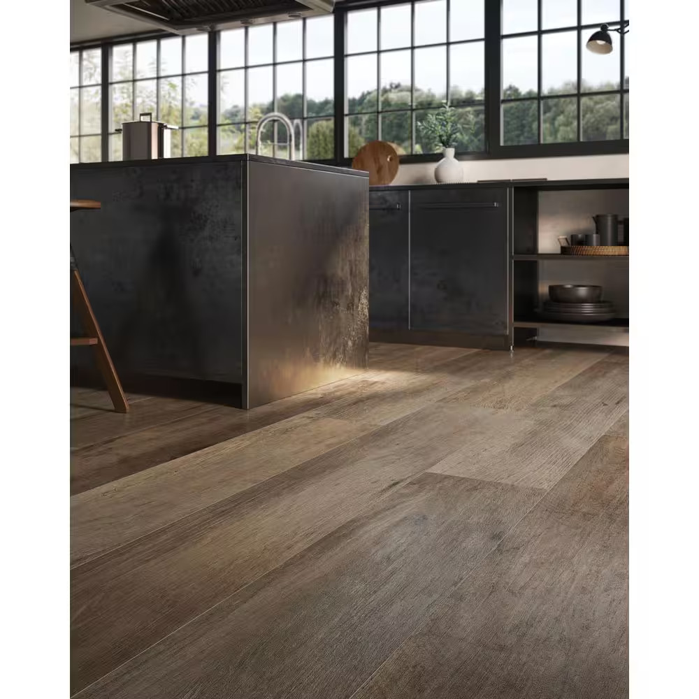Yorkwood 12 In. 72 In. Matte Brown Porcelain Wood Look Tile (23.24 Sq. Ft. /Case