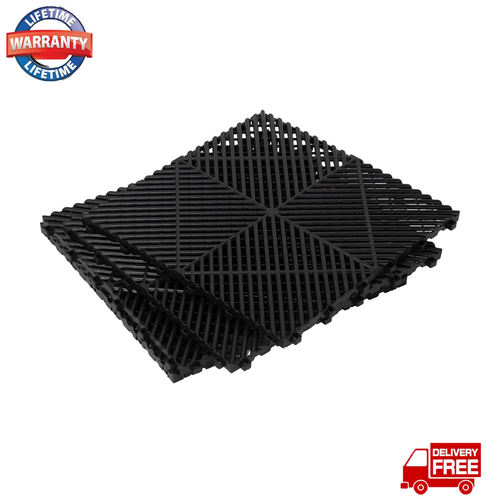 25x Interlocking Garage Floor Tiles Modular Mat 15.75×15.75″ Drainage Deck Tile