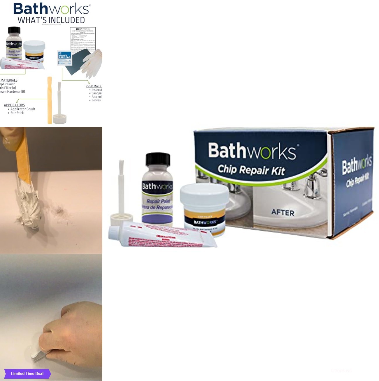 Tub Tile Chip Repair Kit 4 oz White Porcelain Ceramic Fiberglass Enamel Sink