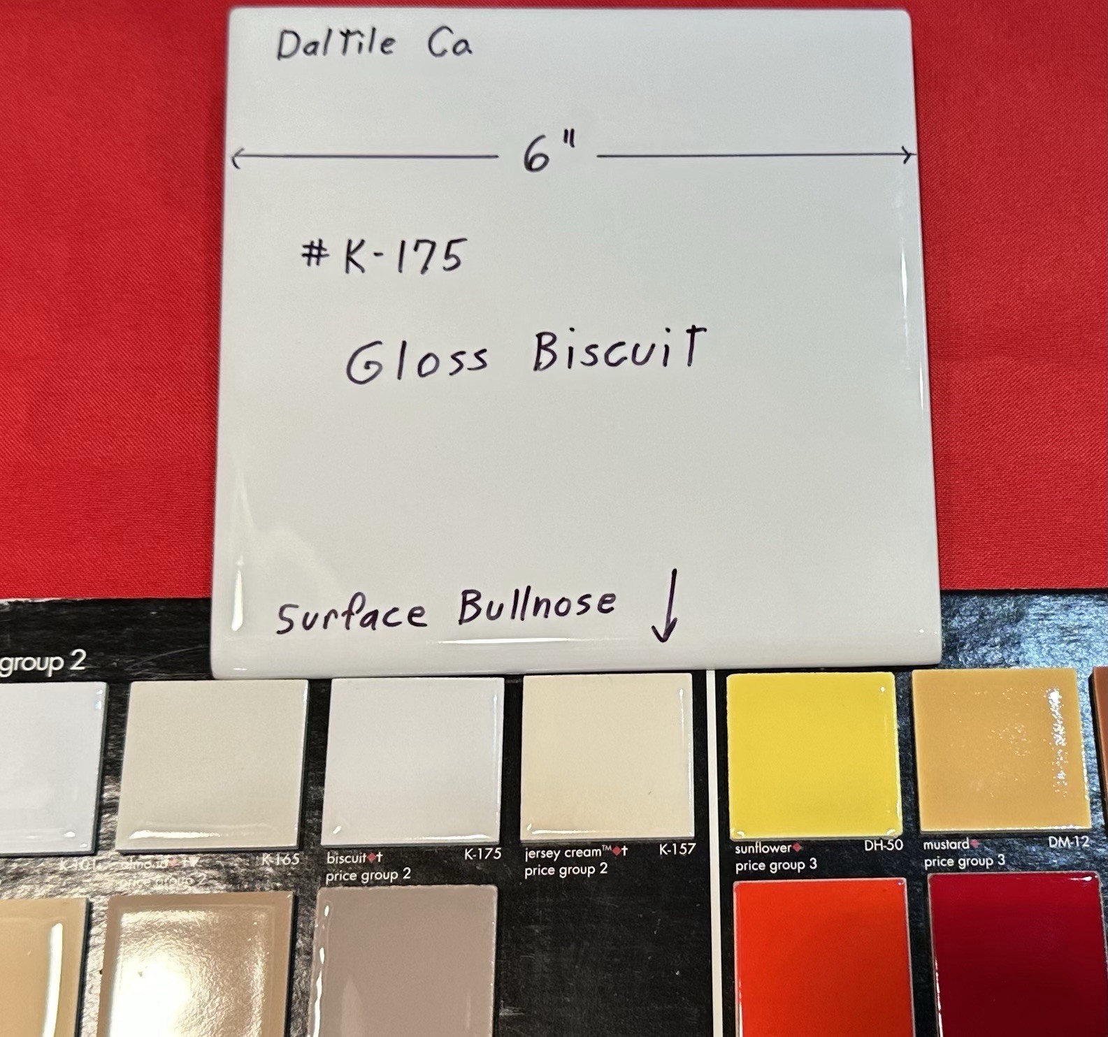 1 pc. Glossy Bullnose Ceramic Tile: Kohler Biscuit #K-175* 6″ X 6″ by Daltile