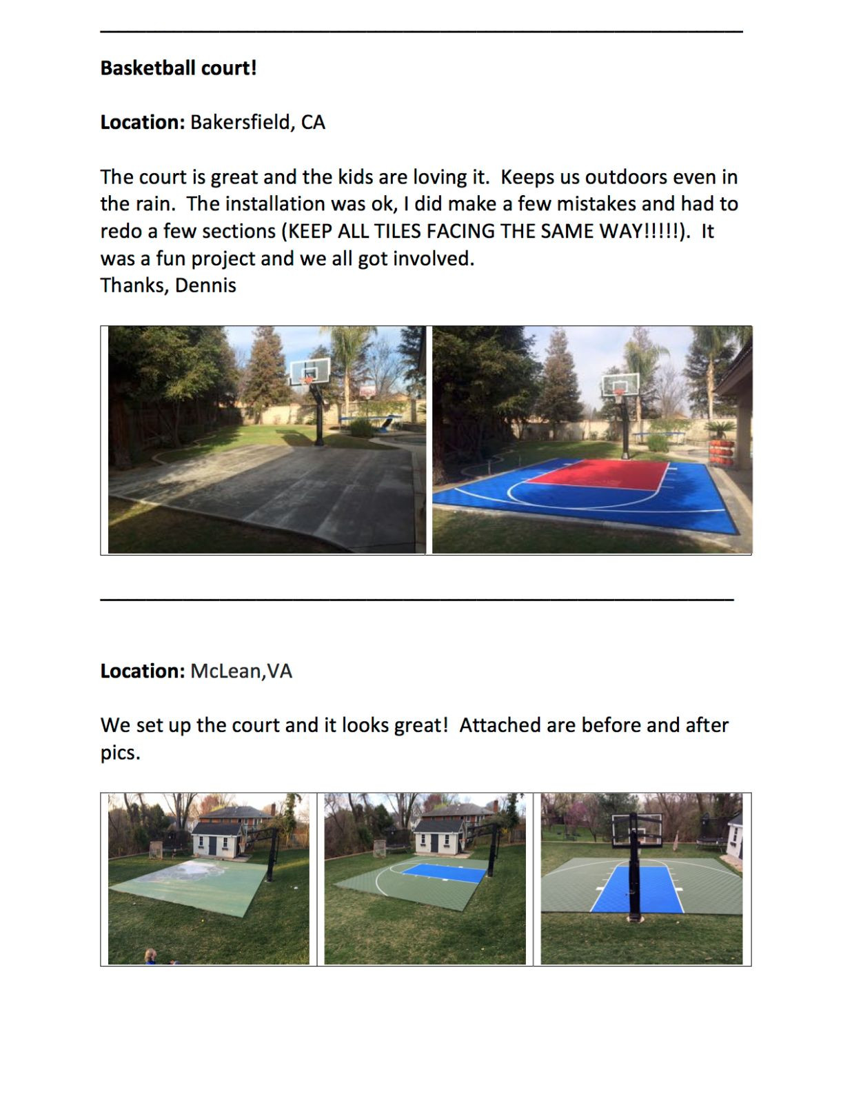 20ft x 24ft Outdoor Basketball Court Kit-Lines and Edges Included Yellow/Blue