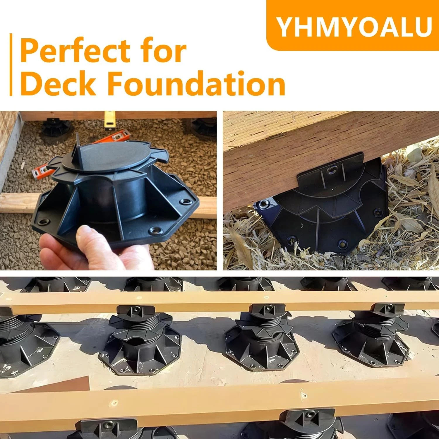 12Pack Adjustable Support Pedestal Foundation Base for Floating Deck Platform…