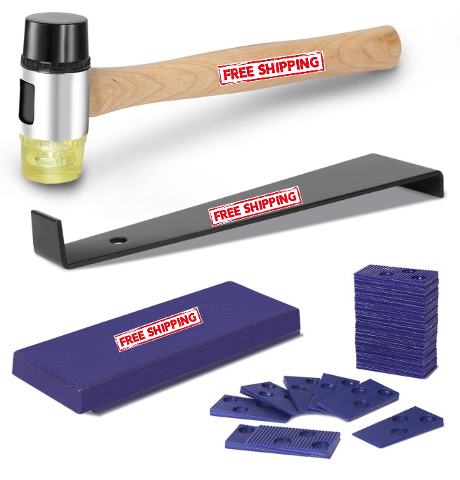 Laminate Flooring Kit w/ Mallet, Pull Bar, Block & 30 Spacers, Multicolor