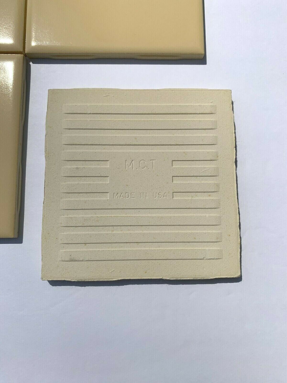 VINTAGE NEW CERAMIC MANNINGTON MCT BUTTERSCOTCH 4 3/8″ X 4 3/8″ GLOSS