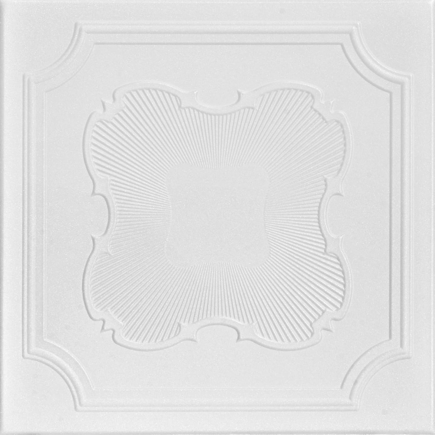 R74 Coronado Foam Ceiling Tiles, 48 Pack, 128 Sq. Ft., Plain White