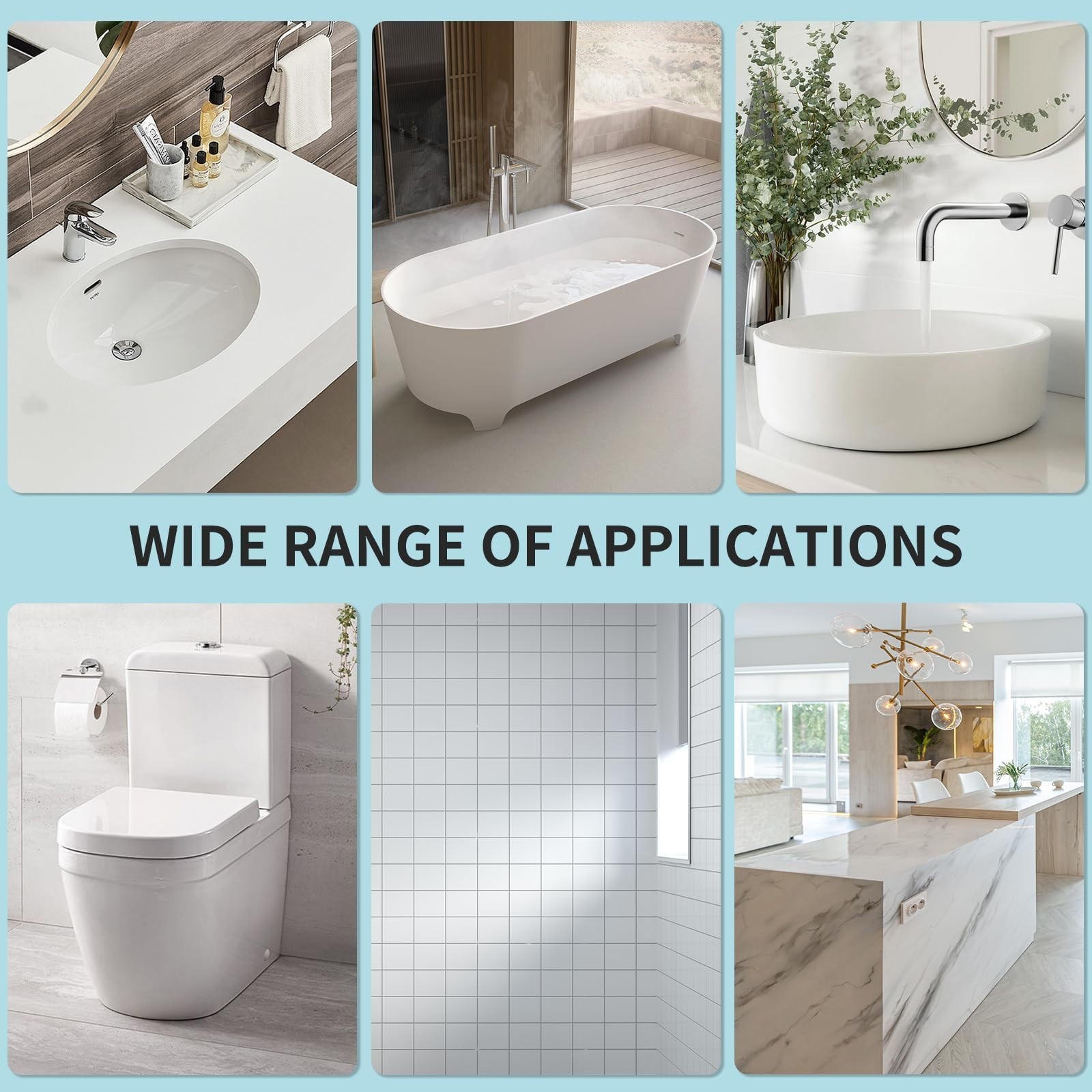 Tub & Tile Refinishing Kit – Bathtub/Bathroom Tile/Countertop Paint, Waterproof
