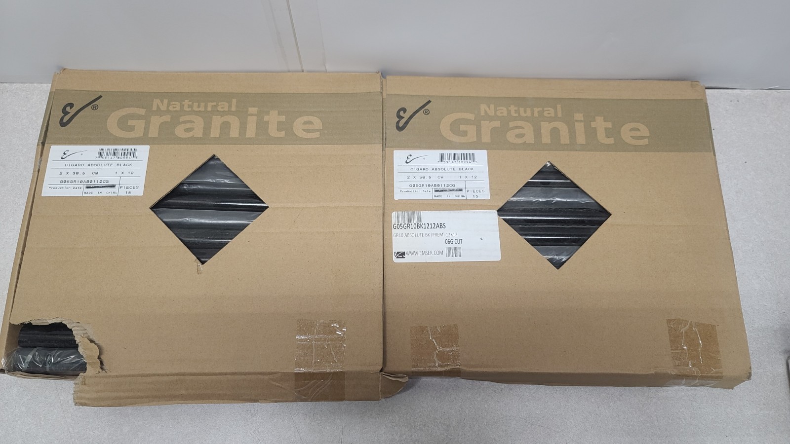 Cigaro Absolute Black 1 X 12 30 Peices Natural Granite emser tile