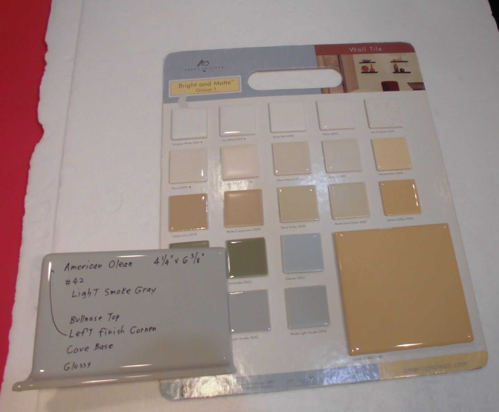 1 pc. Light Smoke Gray: base/cove Ceramic Tile: 4-1/4″ X 6″ Left Finish Corner