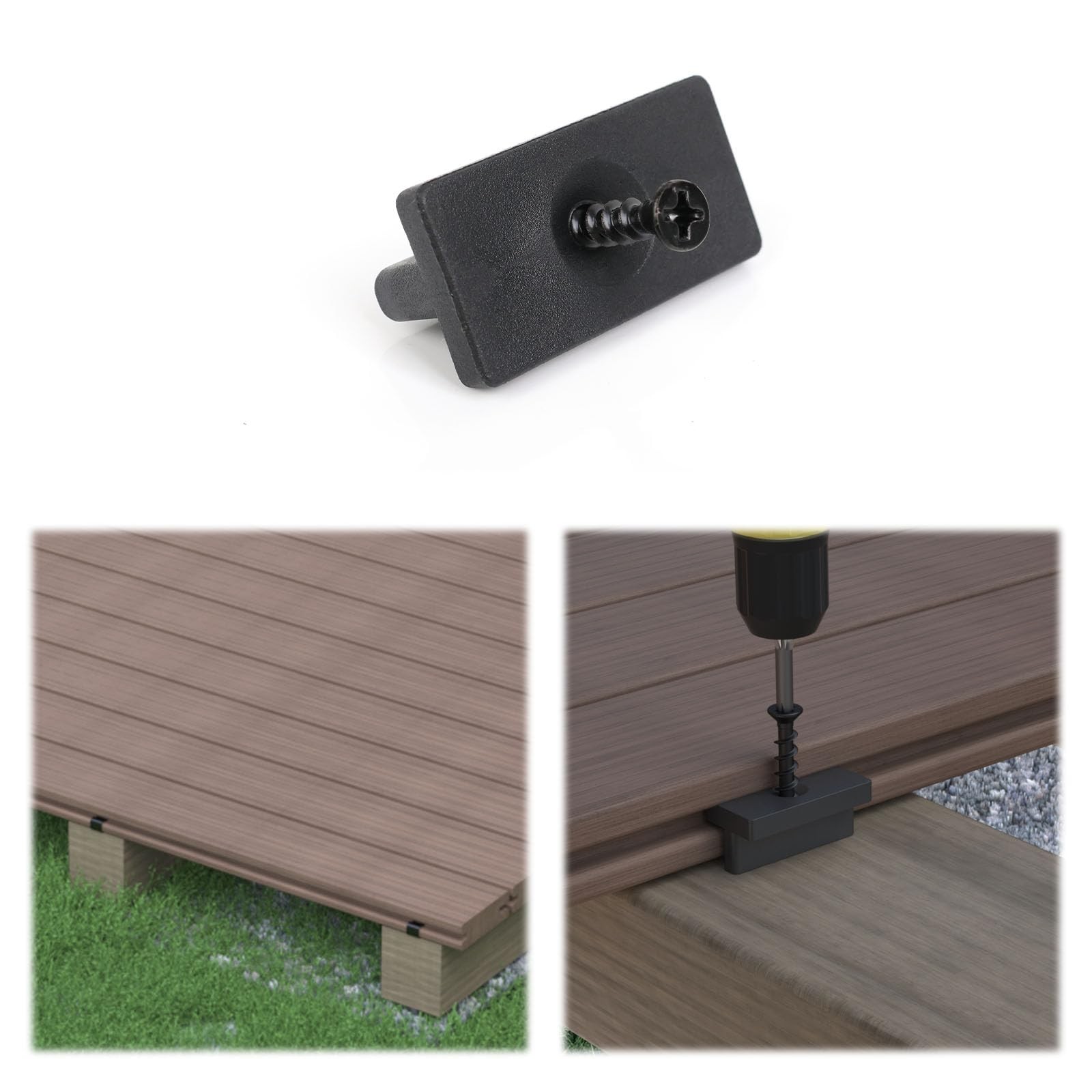 Muzata 750PCS Hidden Deck Fasteners Composite Universal Polypropylene Fastene…