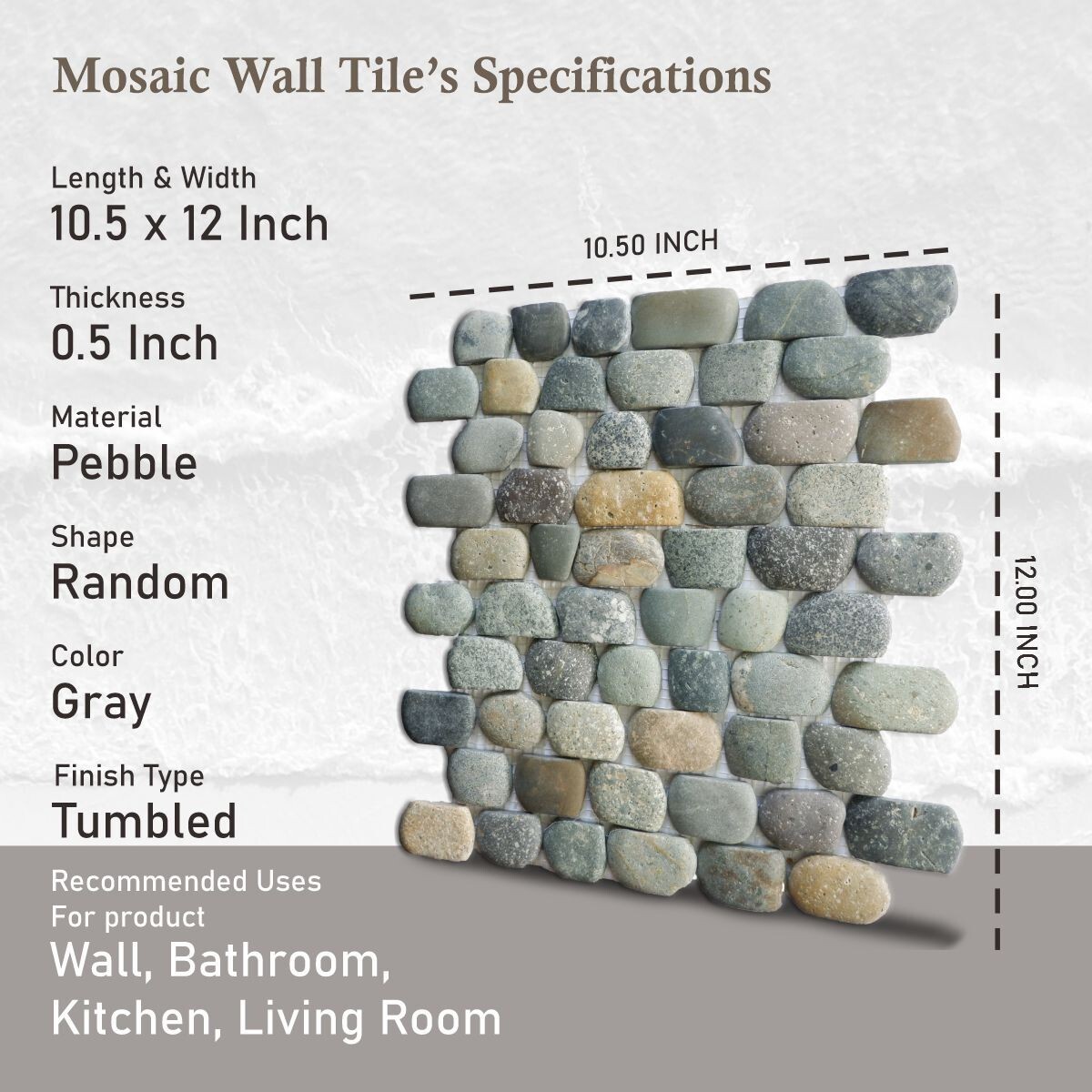 Strip Mix Natural Stone Mosaic Wall & Floor Tile ($15.95/SqFt)