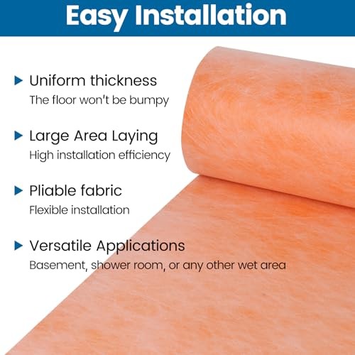 Waterproofing Membrane for Shower 3.8x33feet (125 Sq Ft) 23.6 Mil Thick