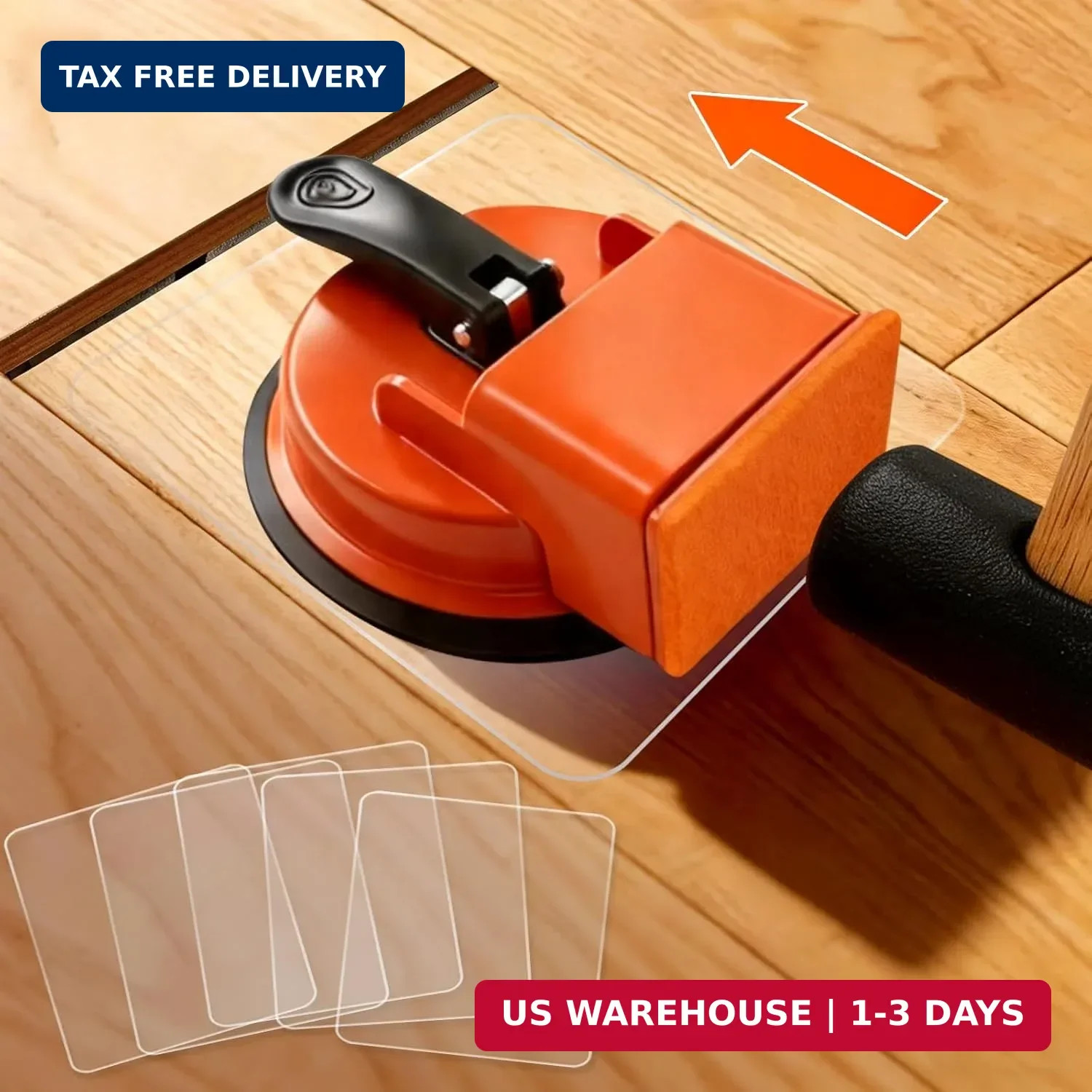 Floor Gap Fixer Tool, Heavy Duty Floor Suction Cup with 5 Non-Slip Pads, Carbon