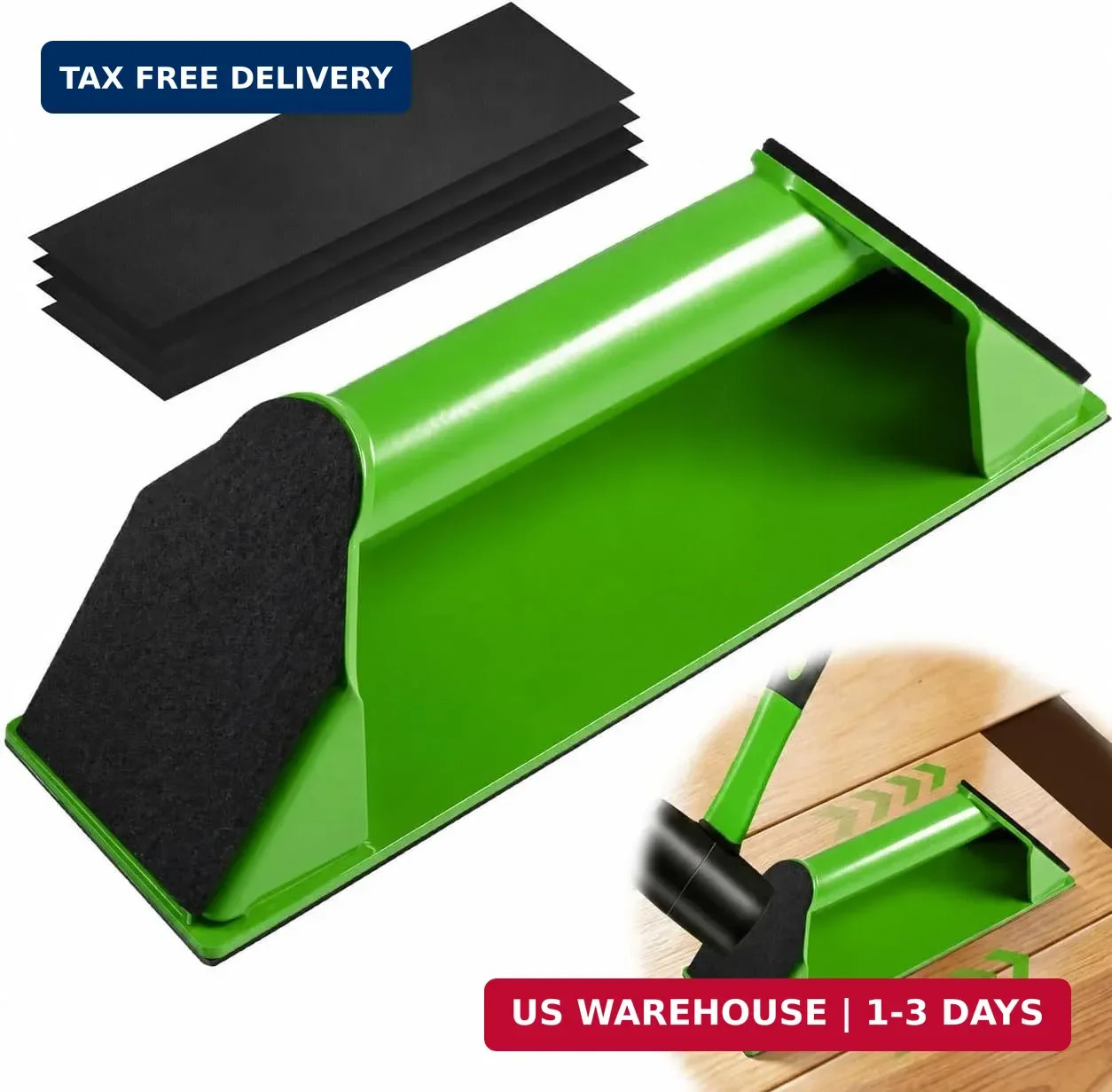Floor Gap Repair Tool -Heavy Duty Iron Floor Gap Repair Tool with 4 Washable Reu