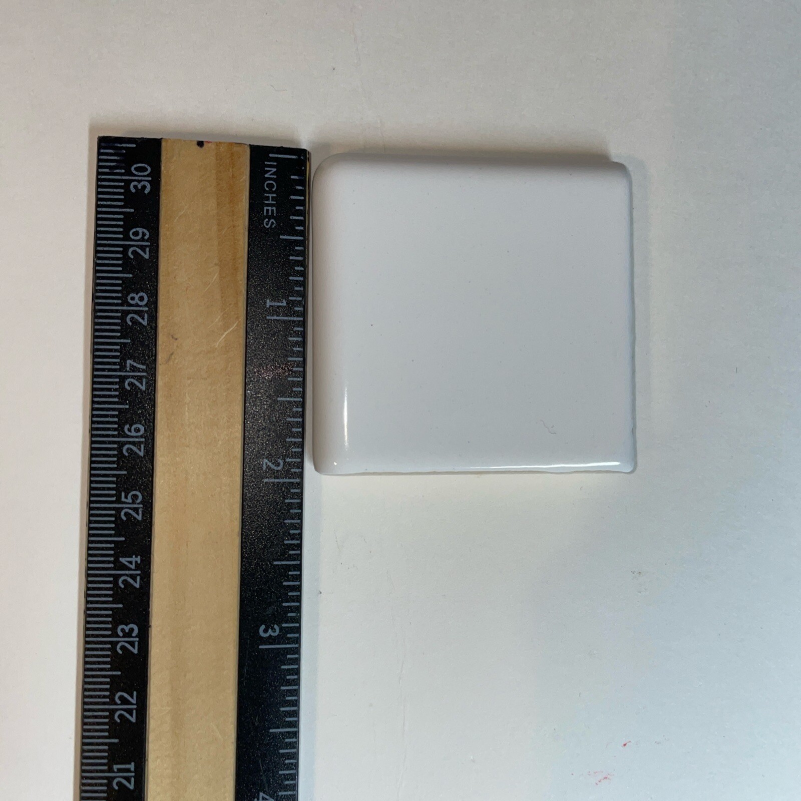 2 pcs. *Glossy Ice White* 2″ X 2″ X 5/16″ Ceramic Surface Bullnose Corner Tiles