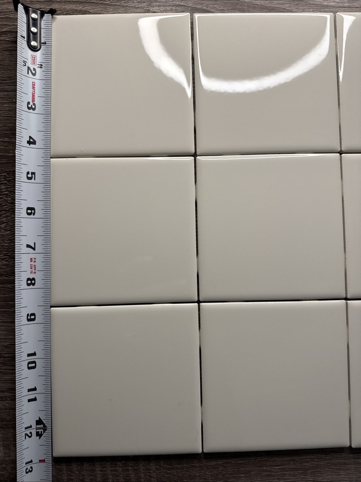 American Olean Glossy Subway Wall Tile 4.25” Lot of 9 Tiles – 0091 Biscuit Color