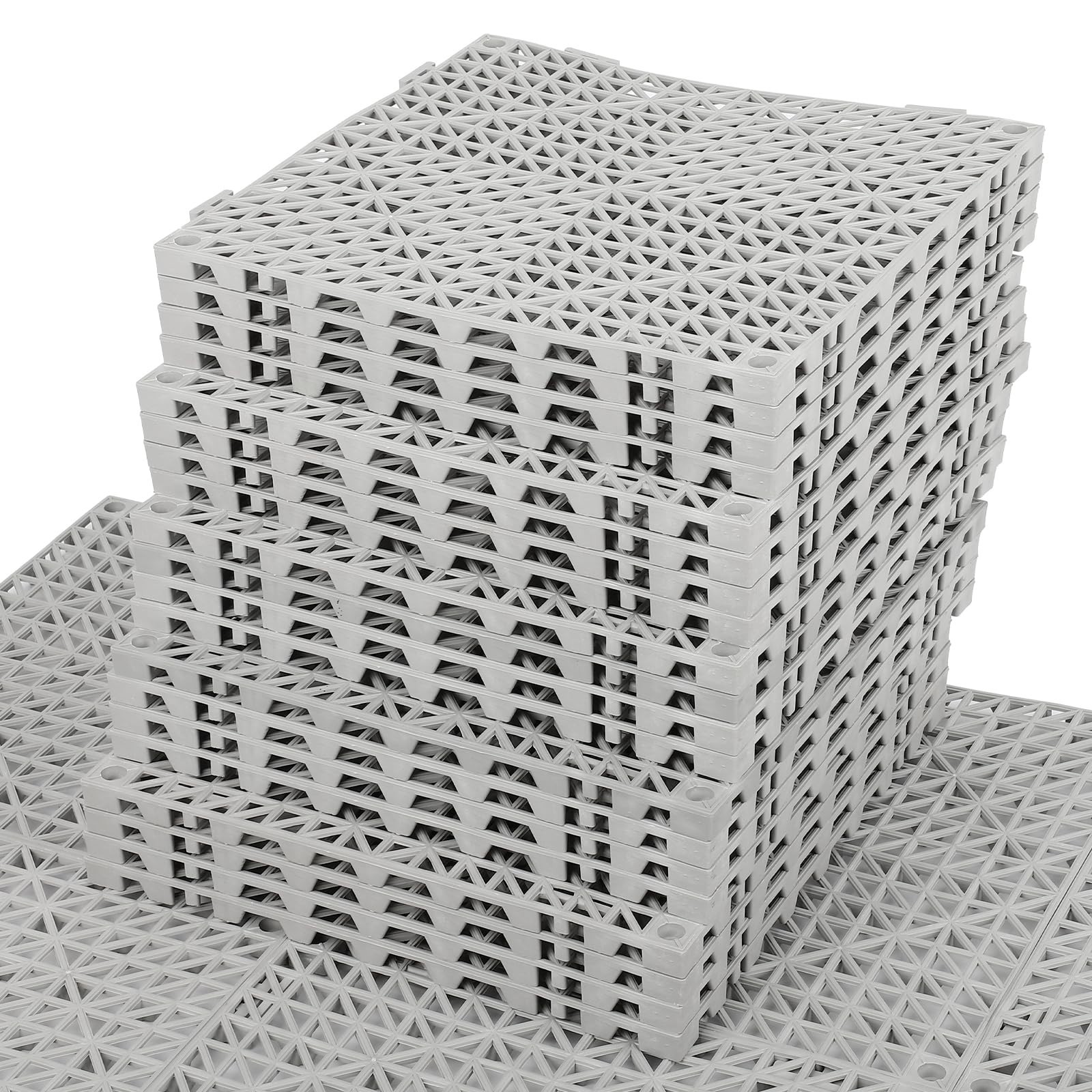 50 Pack Non-Slip Interlocking Drainage Floor Tiles 12″x12″ for Bathroom, Patio,