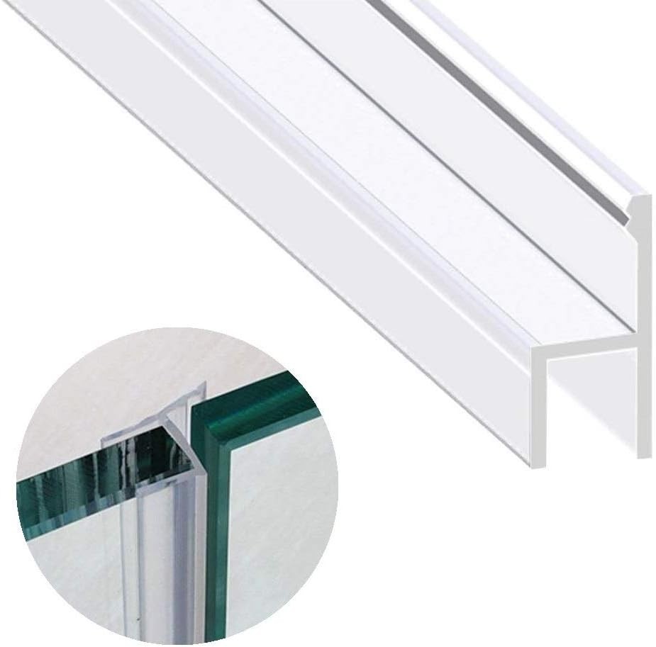 Shower Glass Door Seal Strip, 120 Inch Silicone Soft Shower Door Sweep to Stop