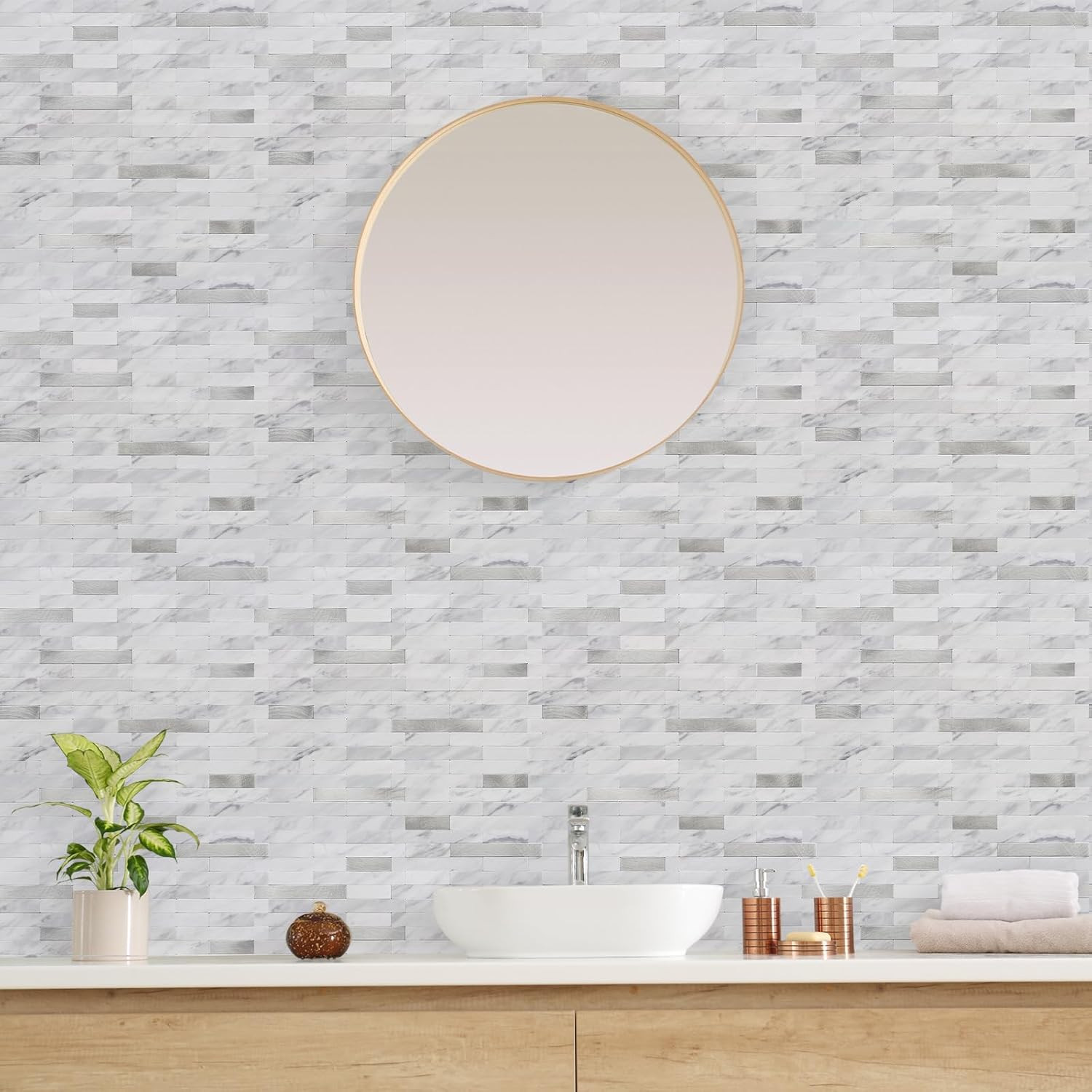 Peel and Stick Backsplash, PVC Wall Tiles Stick on Backsplash for Kitchen(1 Shee