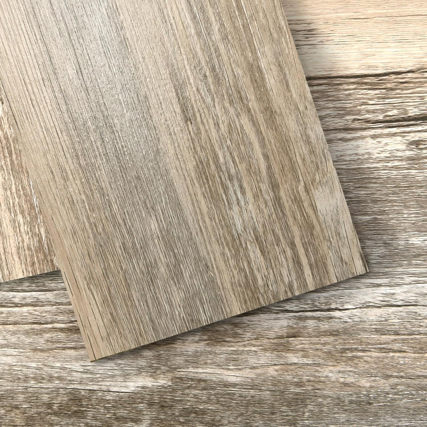 36-Pack 54 Sq.Ft Peel and Stick Floor Tiles Vinyl Plank Flooring Wood Look, Adhe