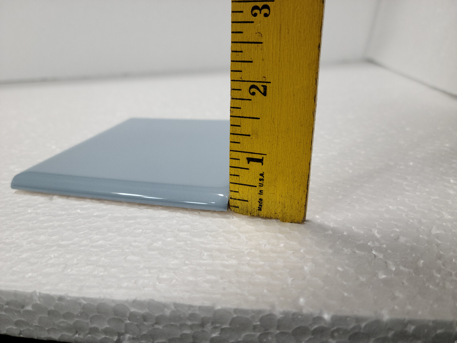 Blue Ceramic Tile 4.25 inch Bullnose Trim Edge Vintage Subway Square Color 0169