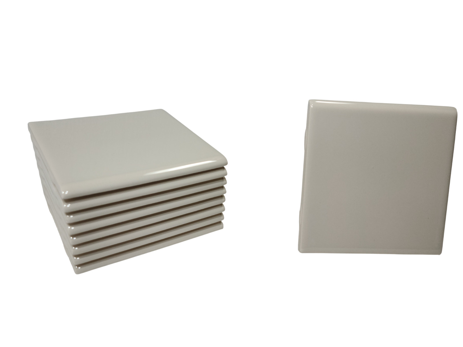 Beige Bullnose 4.25 in Ceramic Tile Almond Bone Subway Square Curved Edge Trim