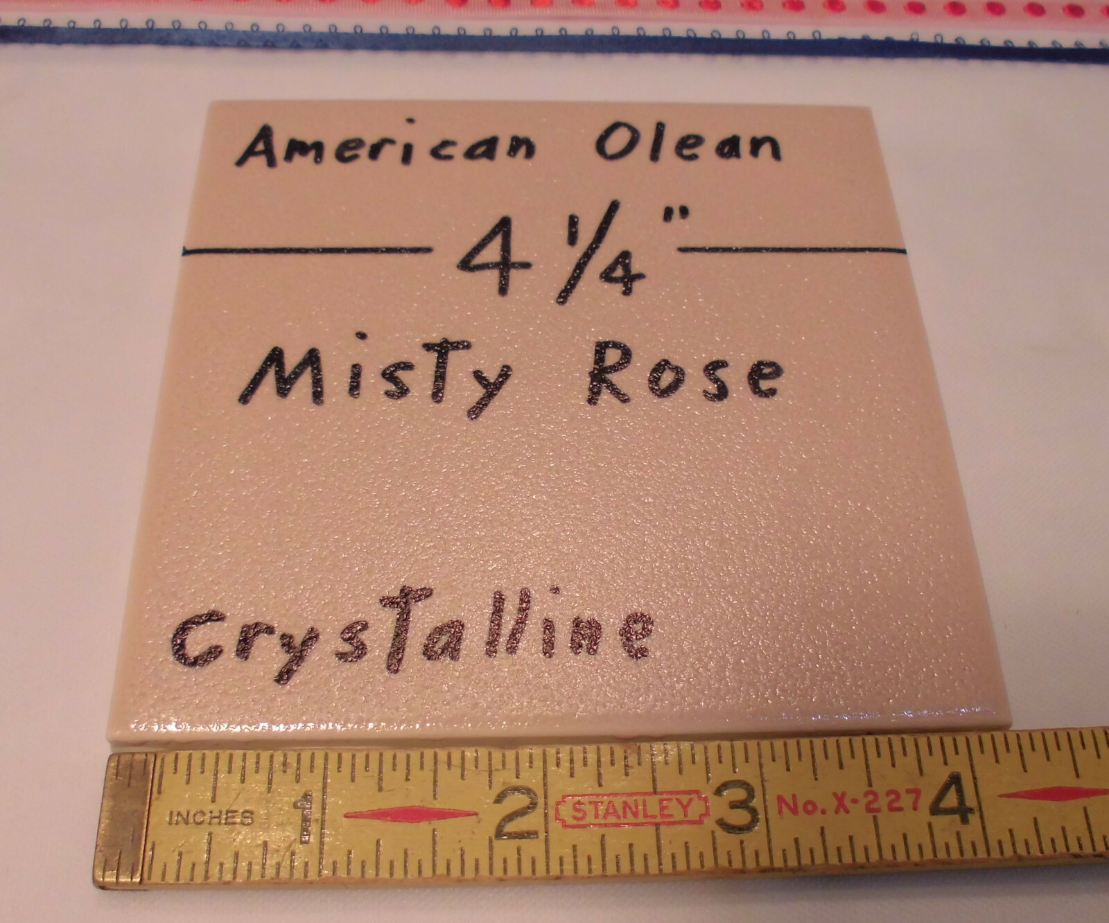 1 pc. *Misty Rose* Crystalline Ceramic Tile by American Olean 4-1/4″ Pinkest